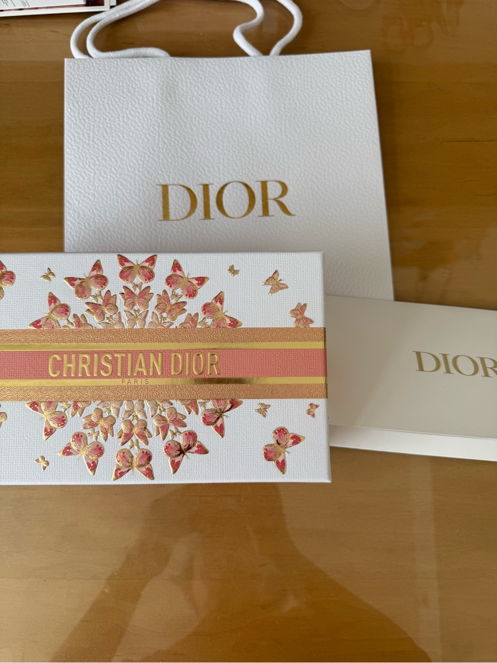 Dior Pink and Gold Butterfly Gift Box